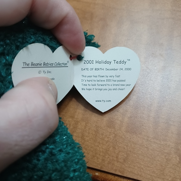 Rare/ Retired 2001 Ty Holiday Teddy Bear.with Errors! - Picture 4 of 7
